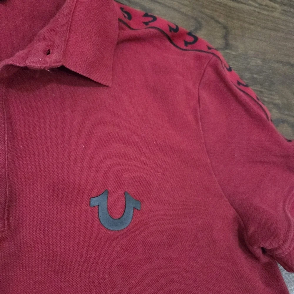 True Religion Men's Polo Shirt in Bold Red Sz.M